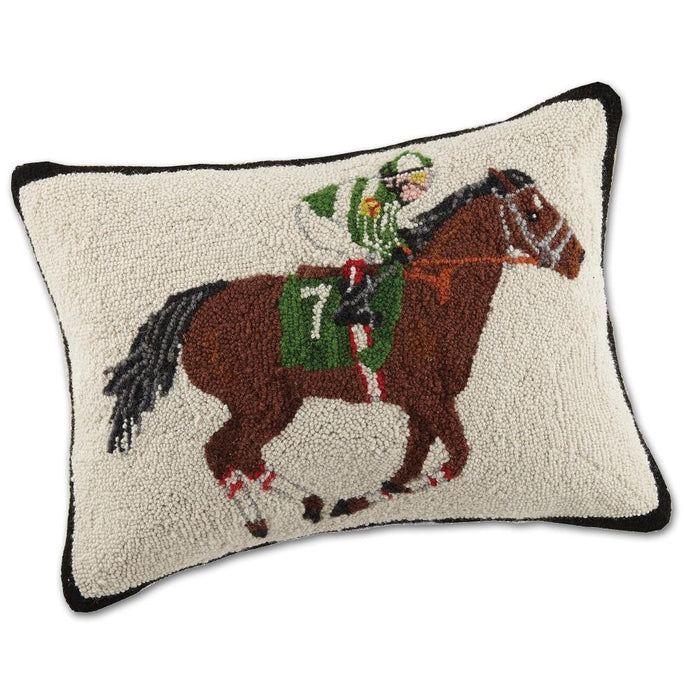Lucky 7 Racehorse Hooked Pillow