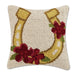Lucky Gold Horseshoe Hooked Pillow