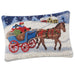 Snowy Winters Drive Equestrian Hooked Pillow