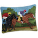 Finish Line Horseracing Hooked Pillow