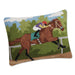 Morning Gallop Horseracing Hooked Pillow