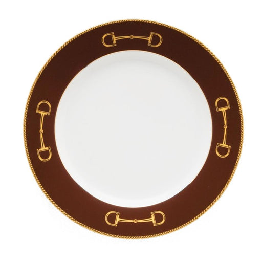 Cheval Chestnut Brown Luncheon Plate 9" - Julie Wear Equestrian Tableware