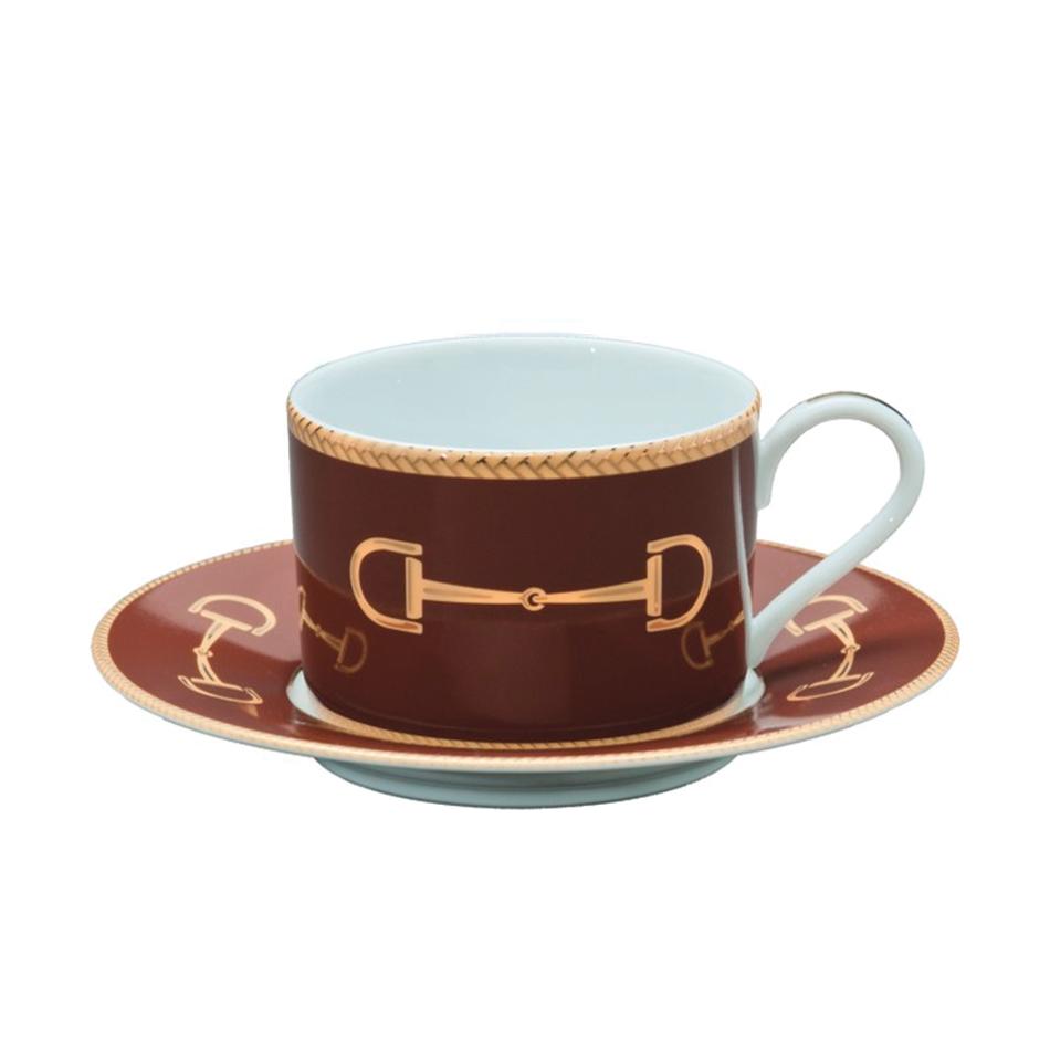 Cheval Chestnut Brown Cup & Saucer - Julie Wear Equestrian Tableware —  Horse and Hound Gallery