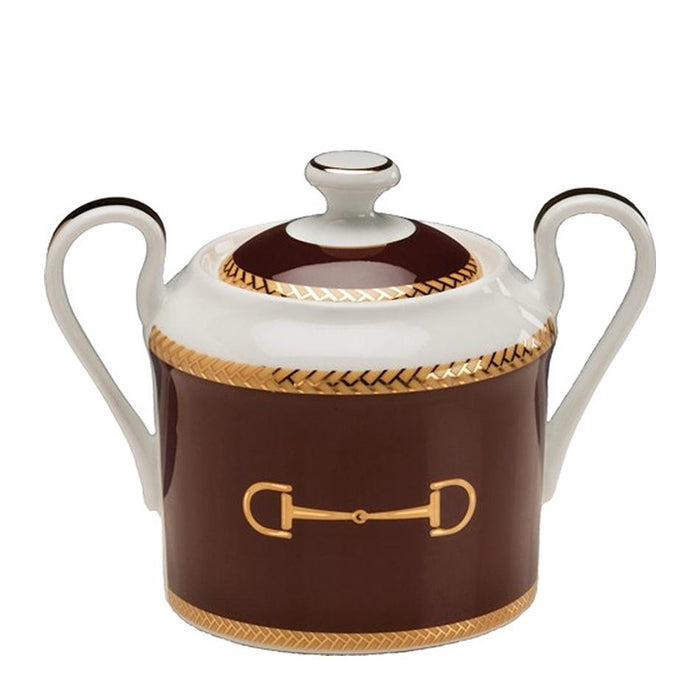 Cheval Chestnut Brown Sugar Bowl - Julie Wear Equestrian Tableware