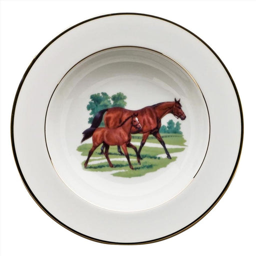 Bluegrass Rim Soup Bowl - Julie Wear Equestrian Tableware