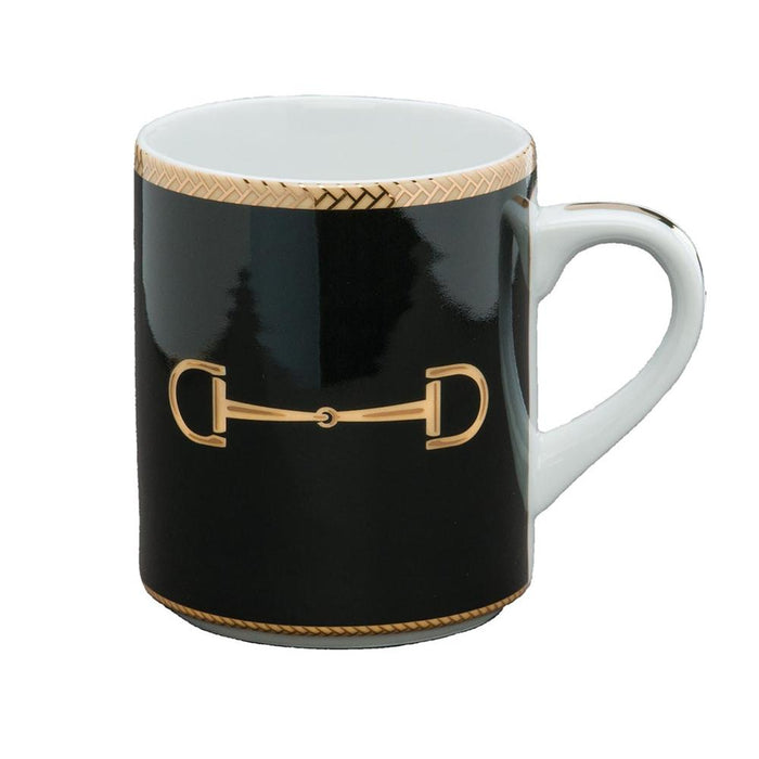 Cheval Black Mug - Julie Wear Equestrian Tableware