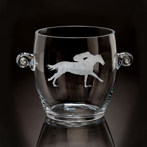 Racehorse Etched Crystal Ice Bucket by Julie Wear