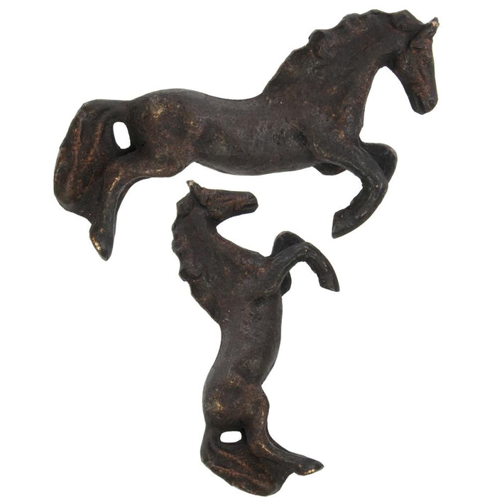 Rearing Horse Pull Rustic Bronze - Right