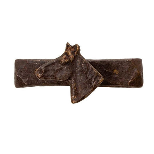 Horse Head with Backplate Pull Rustic Bronze