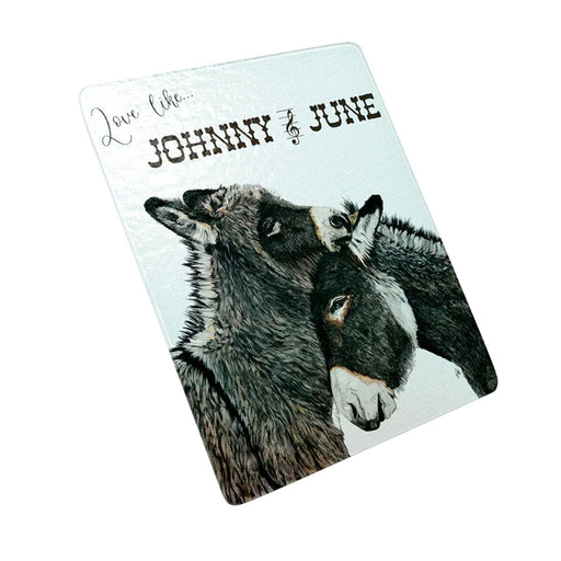 Johnny & June Donkey Glass Cutting Board