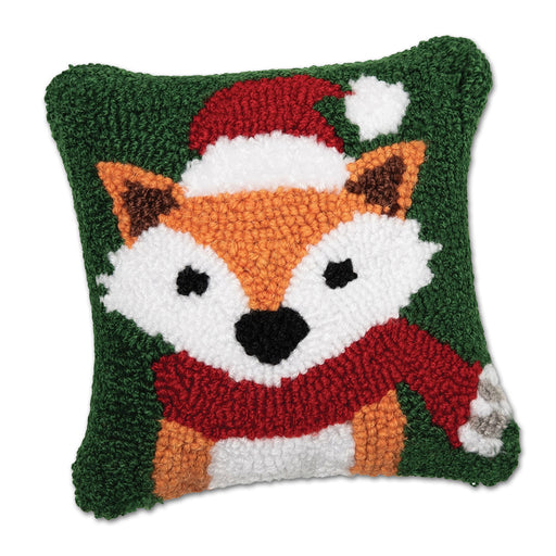 Santa Fox Hooked Small Accent Pillow