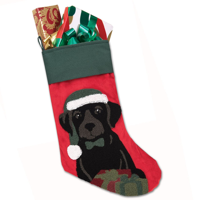Black Lab Puppy Christmas Stocking