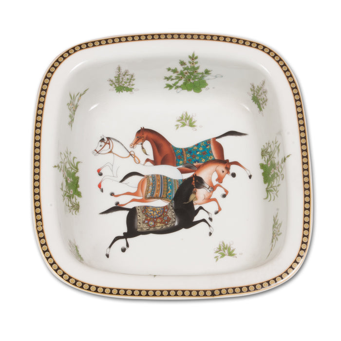 Dancing Horses Porcelain Decorative Bowl