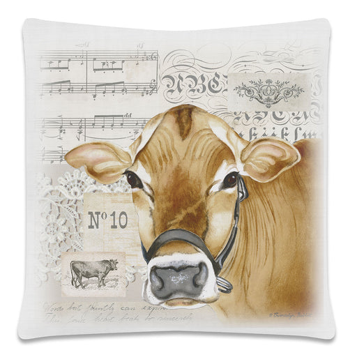 Country Barnyard Cow Accent Pillow