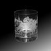 Clubhouse Turn Etched Crystal Rock Glasses - Set of 4