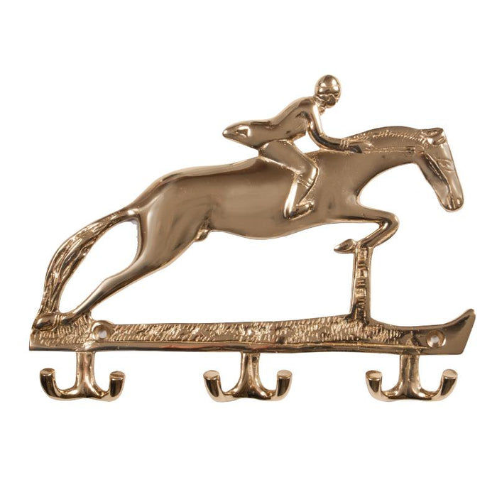 Equestrian Hunter Jumper Key Rack - Brass
