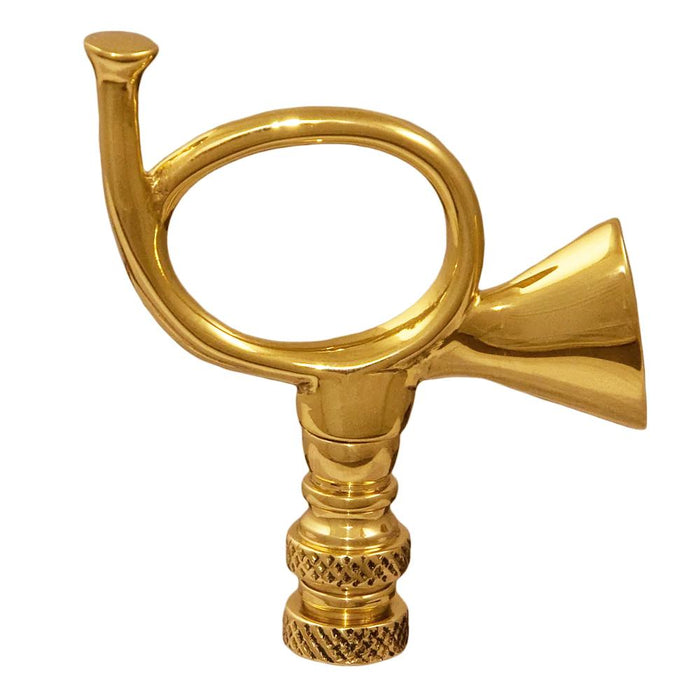 Hunting Horn Lamp Finial - Brass