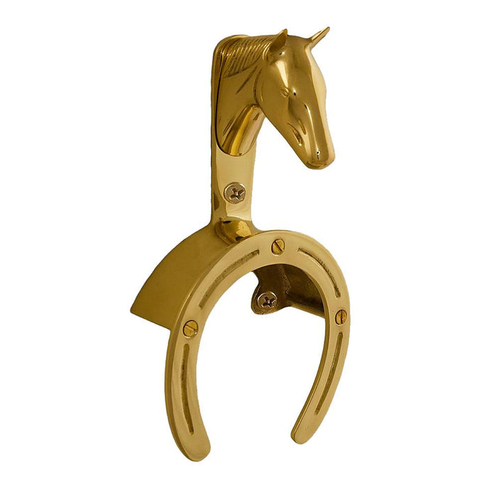 Horsehead Bridle Bracket - Brass