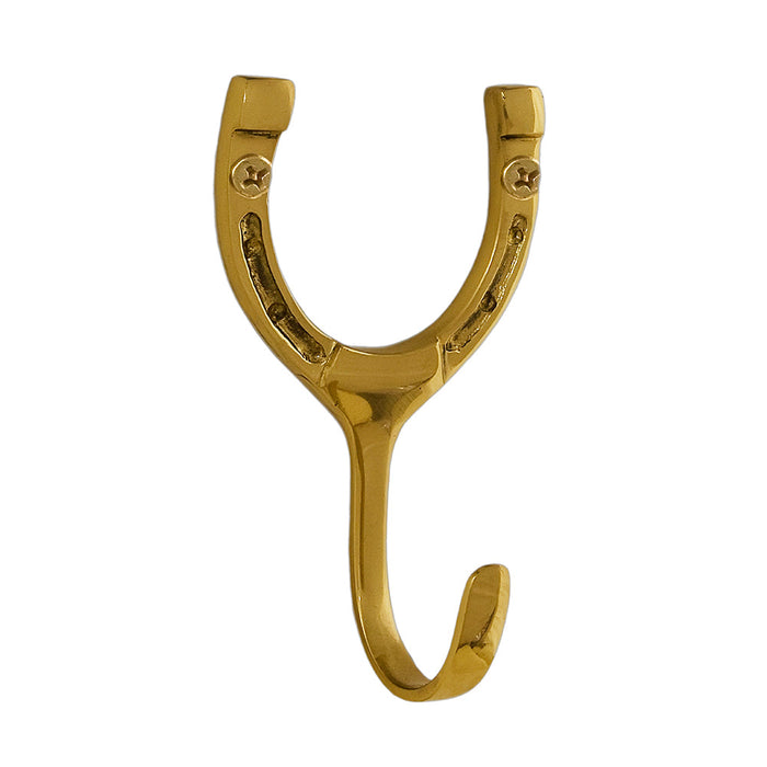 Horseshoe Hook Single - Brass