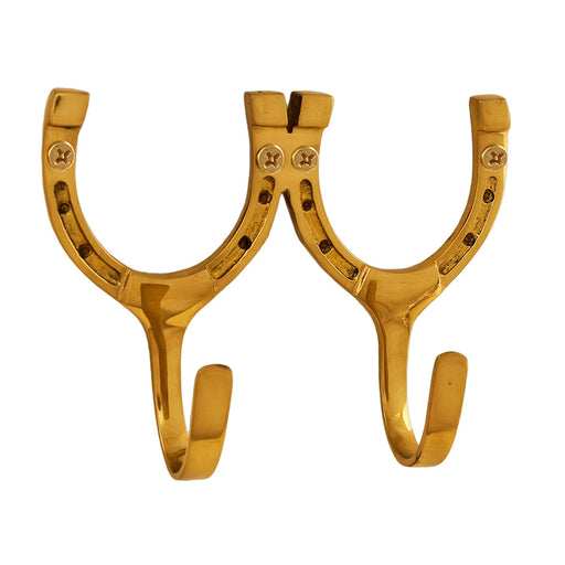 Horseshoe Hook Double - Brass