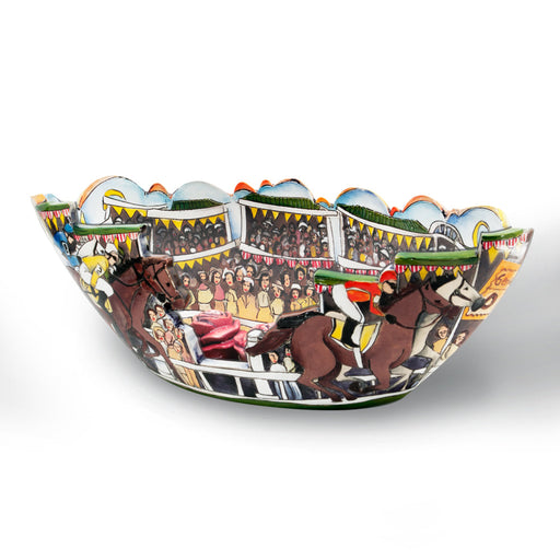 Derby Day Horseracing Sculptured Bowl