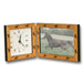 Galloping Horses Clock and Photo Frame - Cashmere Burl
