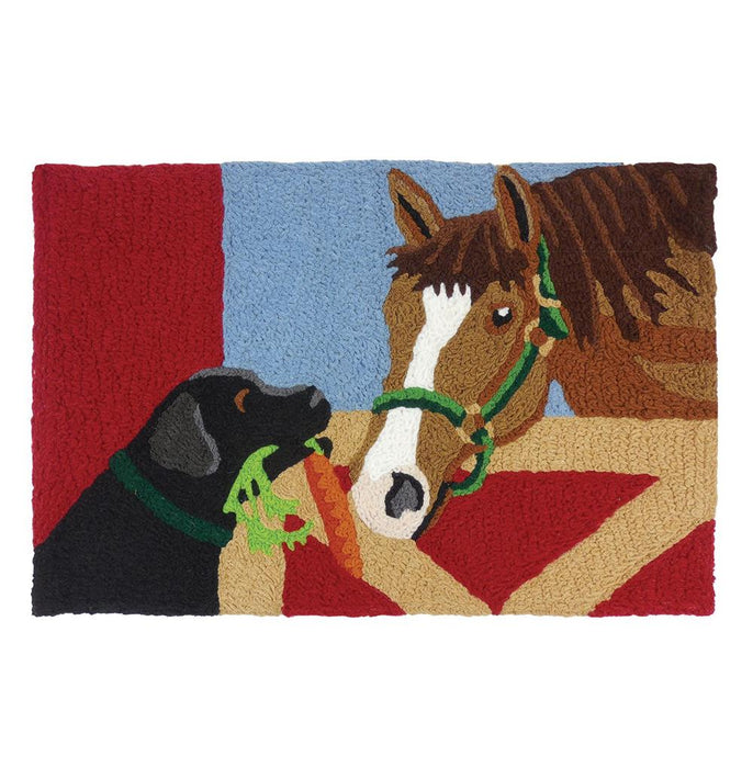 Barn Friends - Horse and Dog Washable Rug