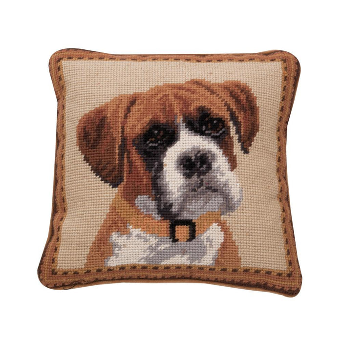 Boxer Dog Needlepoint Dog Pillow