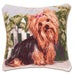 Garden Yorkie Needlepoint Dog Pillow