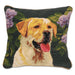 Garden Yellow Lab Needlepoint Dog Pillow