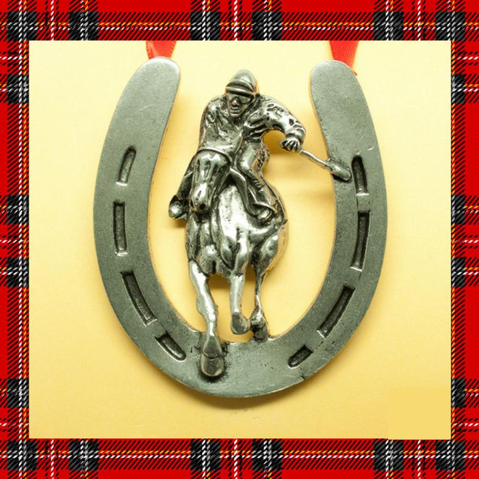 Home Stretch Horse Racing Pewter Ornament