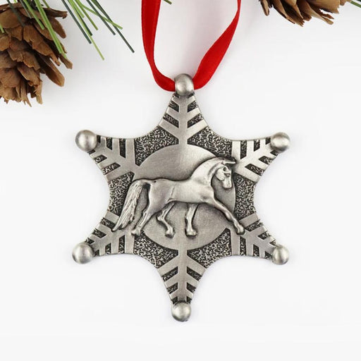 Snowflake Extended Trot Dressage Pewter Ornament