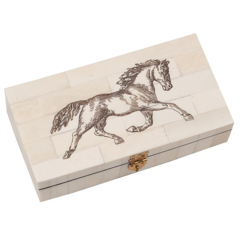 Trotting Horse Scrimshaw Box — Horse and Hound Gallery