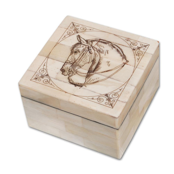 Equestrian Scrimshaw Box