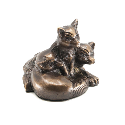 Fox Cubs Brass Paper Weight