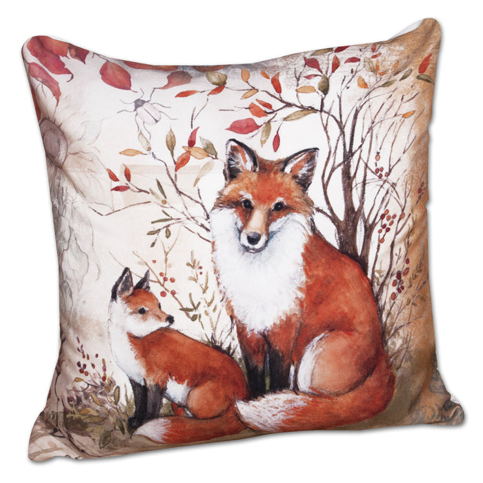 Vixen Fox & Cub Casual Throw Pillow