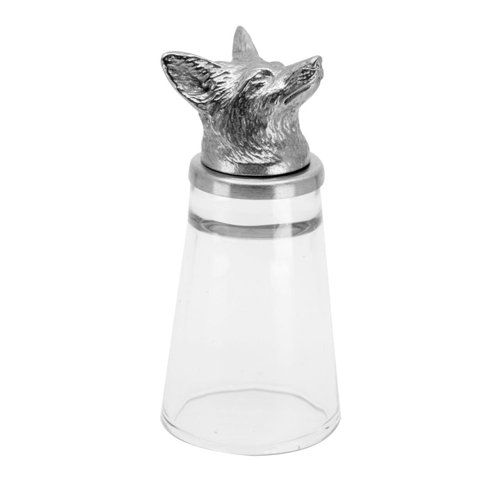 Fox Glass & Pewter Stirrup Cup