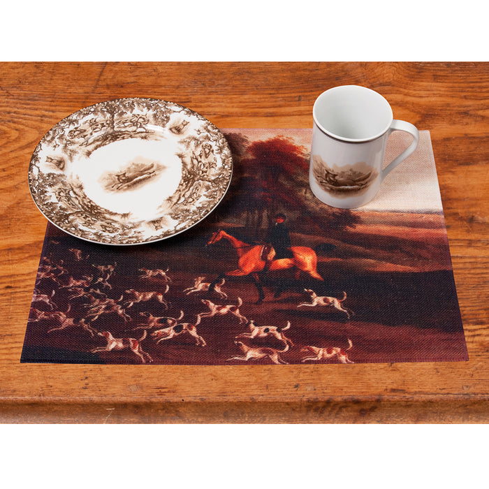 English Foxhunt Linen Placemats - Set of 4