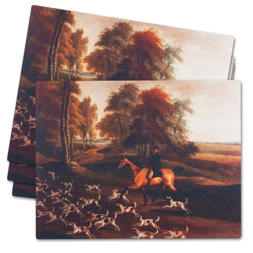English Foxhunt Linen Placemats - Set of 4