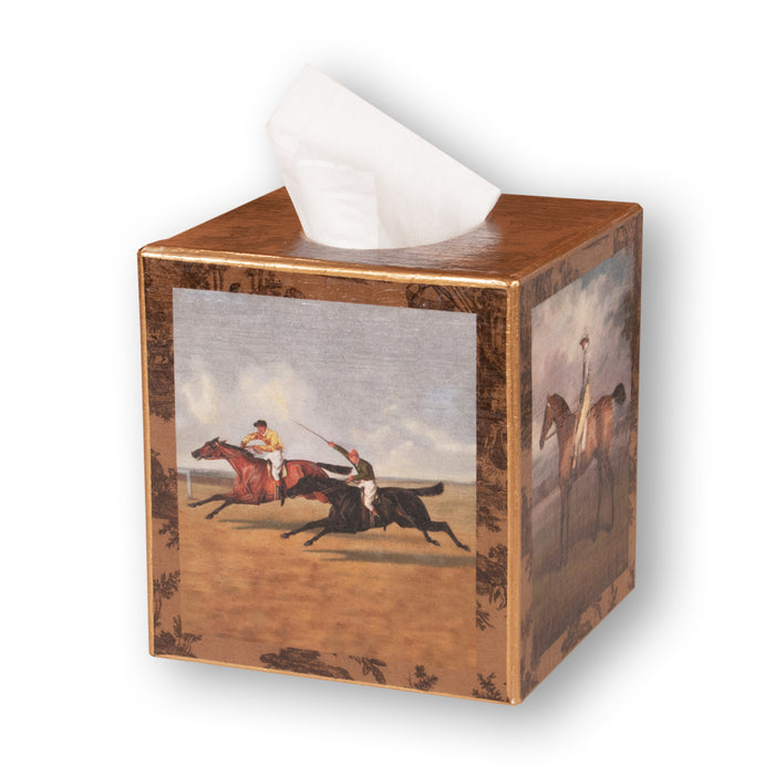 Vintage Horse Racing Tissue Box Cover