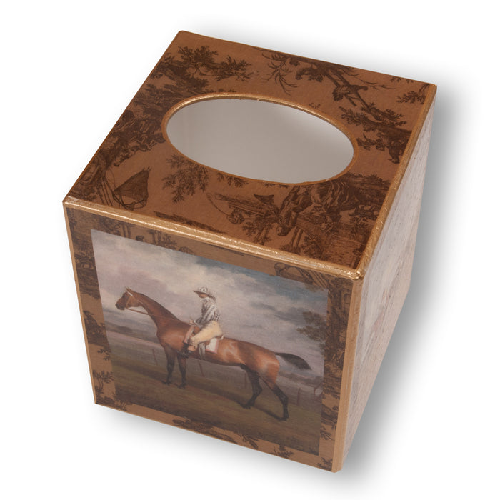 Vintage Horse Racing Tissue Box Cover