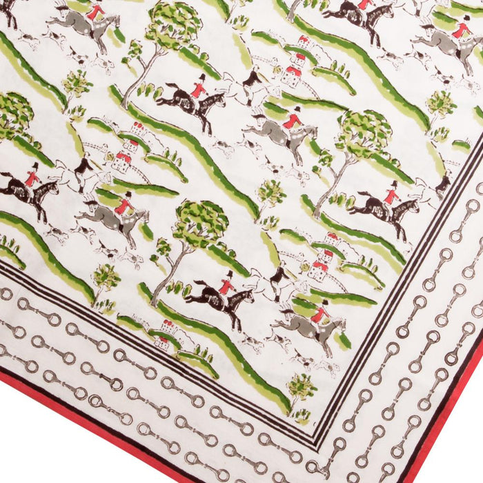 Highland Foxhunt Cotton Tablecloth- 60" x 120"