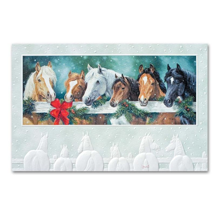 Stable Buddies Horse Embossed Christmas Cards
