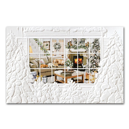 Dreaming of a White Christmas Embossed Dog Christmas Cards