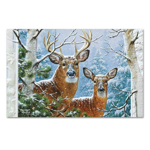Whitetail Winter Embossed Wildlife Christmas Cards
