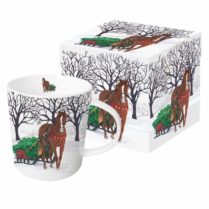 Winter Horse Sleigh Mug Gift Set