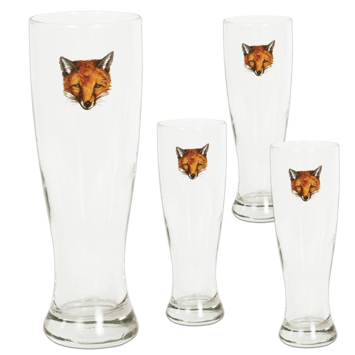Fox Mask Pilsner Glass (set of 4)