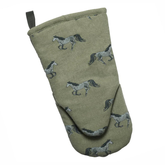 Galloping Grey Horses Oven Mitt by Sophie Allport