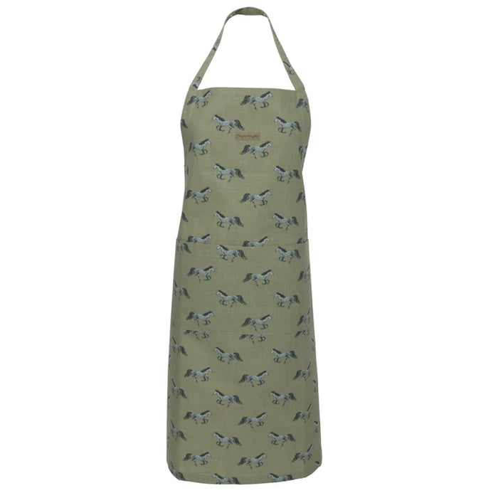 Galloping Grey Horses Apron by Sophie Allport