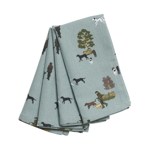 Woodland Dog Walks Cotton Napkins - Set of 4 by Sophie Allport